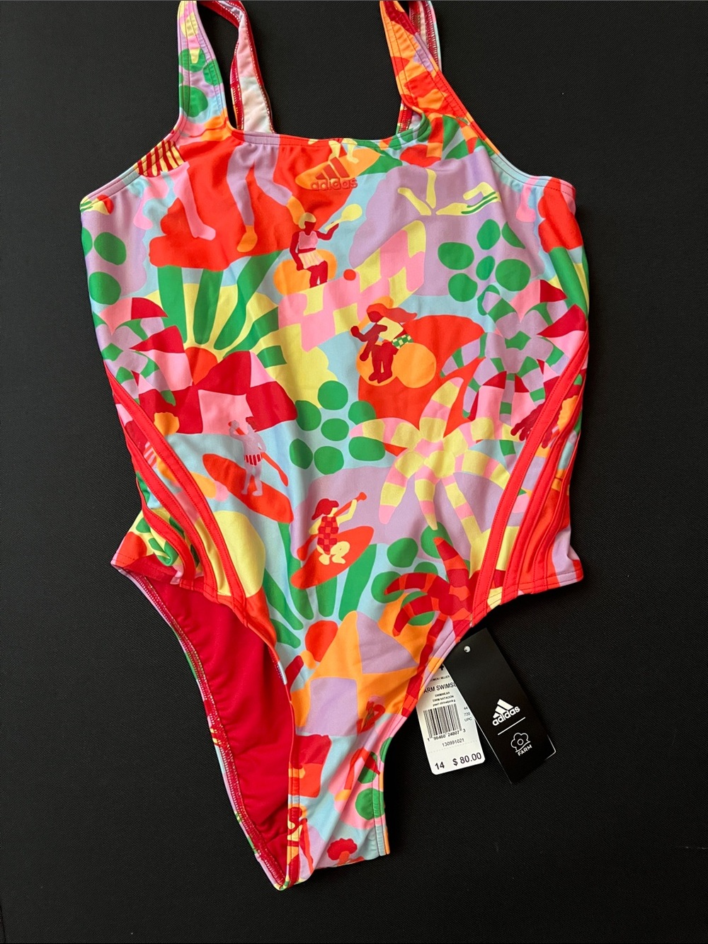 Adidas x Farm Rio One-Piece Swimsuit Size 14 NEW WITH TAG